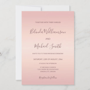 QR Code   Dusty Pink Simple Elegant Script Wedding Invitation