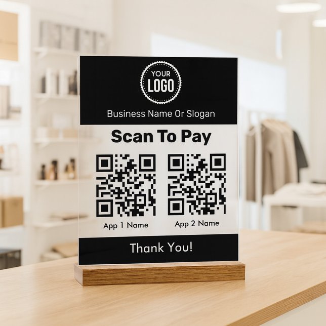 QR Code E-Wallet Payment By Mobile Digital Wallets Acrylic Sign (Creator Uploaded)