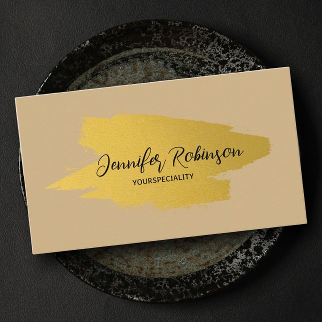 QR code earthy tone artsy gold frame business card (Artsy business card, luxury business card, qr code business card )