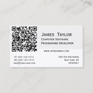 QR Code Elegant Computer Programmer | Professional Business Card