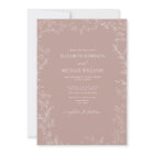 QR Code Elegant Dusty Rose Minimal Leaf Wedding