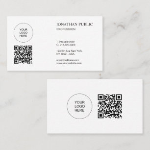 QR Code Elegant Modern Simple Upload Company Logo Business Card