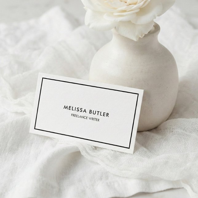 QR Code Elegant Professional Black And White Business Card (Creator Uploaded)