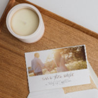 QR Code Elegant Script Photo Wedding Save the Date