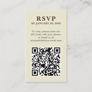 QR Code elegant simple photo online RSVP Enclosure