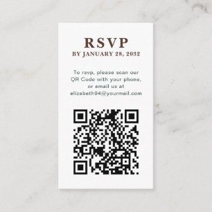 QR Code elegant simple photo online RSVP Enclosure Card