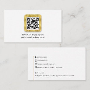 QR Code, elegant trendy modern gold personal Business Card