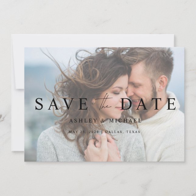QR Code Elegant Vellum Overlay 3 Photo Engagement Save The Date (Front)