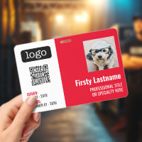 QR Code, Employee Photo, Logo, Name, Expiration ID