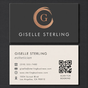 QR Code Esthetician Modern Minimalist Business Card