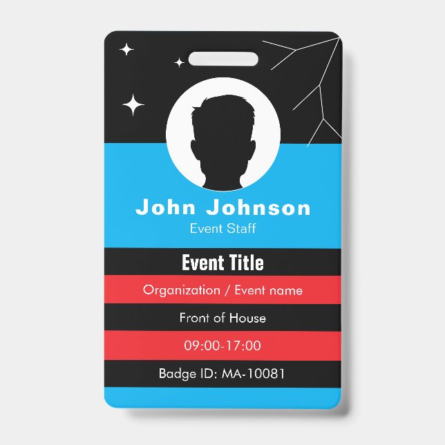 QR code event badge • Coloured digital employee ID (Front)