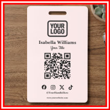 QR Code Event Badge | Digital Pink Budget ID Card