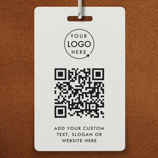QR Code Event Badge | Digital Staff ID Card Badges (Professional ID badge template with interactive QR code for events & small business promotion.)