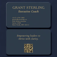 QR Code Executive Coach Navy Blue Gold