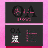 QR Code Eyebrows Brows Artist Hot Pink Black