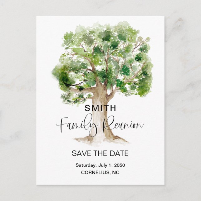 QR Code Family Tree Reunion Save the Date Invitation Postcard (Front)