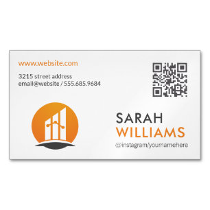 QR Code   Finance Logo Magnetic Business Card