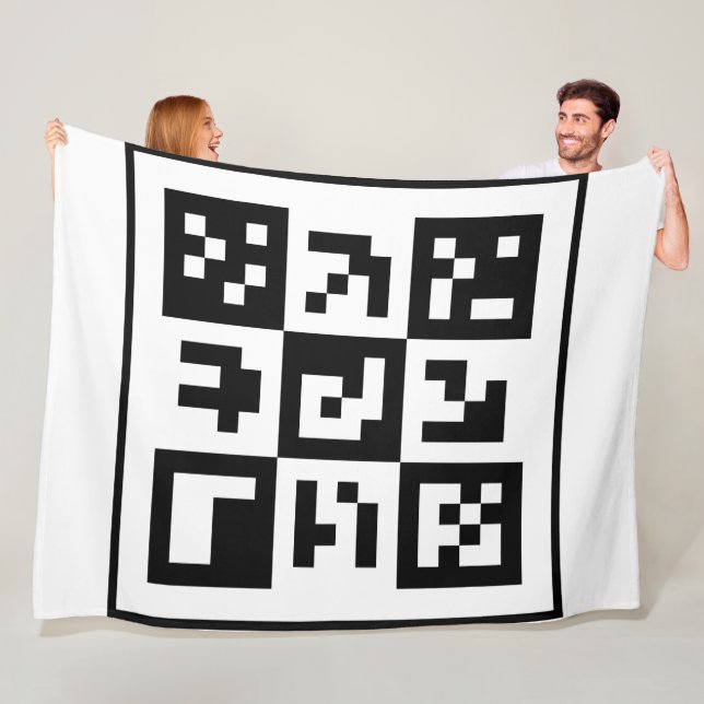 qr code fleece blanket (In Situ)
