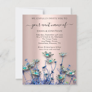 QR CODE Floral Meadow Wildflower Blue Rose