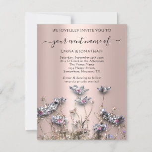 QR CODE Floral Meadow Wildflower Greenery Rose