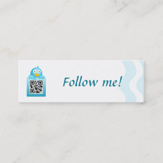 QR Code Follow Me Business Card Template (Skinny)