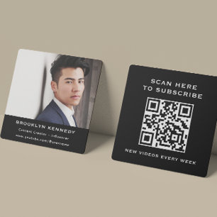 QR Code Follow Me Content Creator Influencer Photo Square Business Card