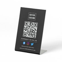 QR Code Follow Scan To Connect With Us Black White