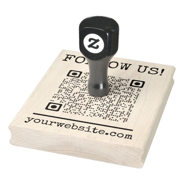 Qr Code Follow Us Website Business Promotional Rubber Stamp (Stamp)