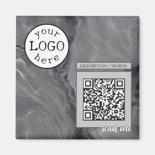 QR Code for Business / Event Elegant Grey Marble Magnet