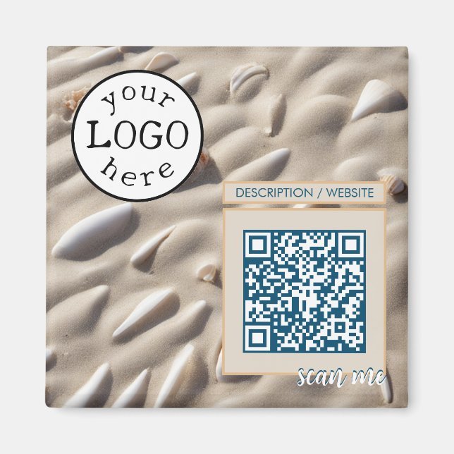 QR Code for Business / Event Sandy Beach Magnet (Front)