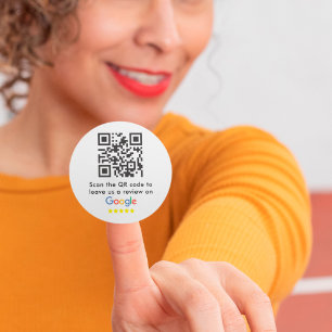 QR Code For Google Reviews Classic Round Sticker