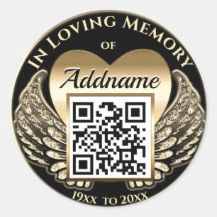 QR Code for Memorial Websites, Funerals, Obits... Classic Round Sticker