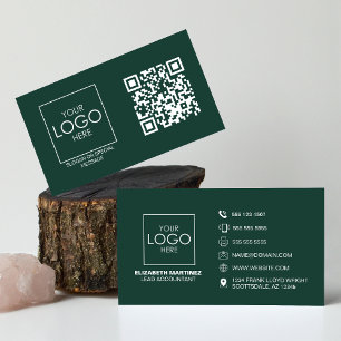 QR Code Front and Back Business Logo Professional Business Card