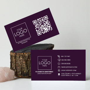 QR Code Front and Back Business Logo Professional Business Card