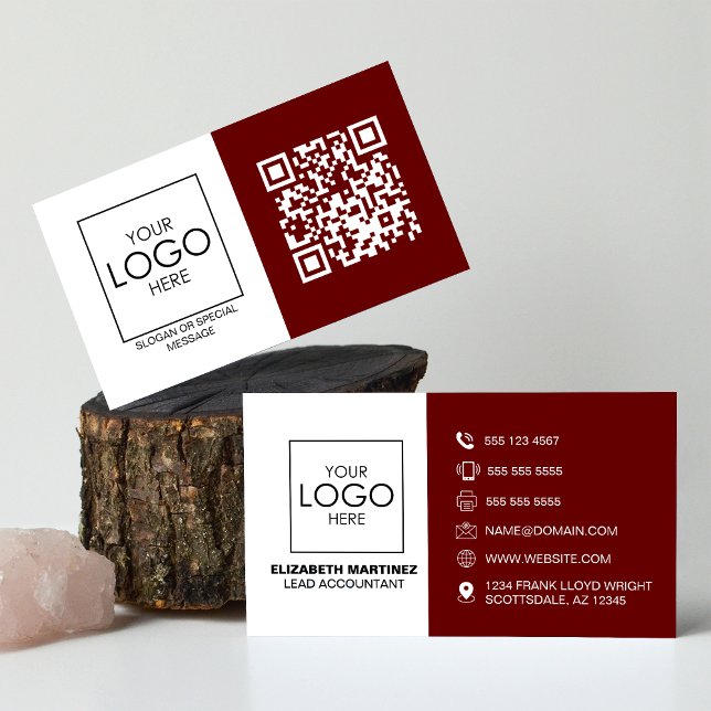 QR Code Front and Back Business Logo Professional Business Card (Creator Uploaded)
