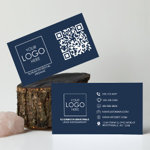 QR Code Front and Back Business Logo Professional Business Card