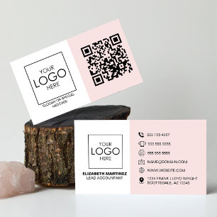 QR Code Front and Back Business Logo Professional Card