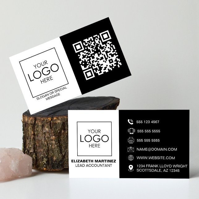 QR Code Front and Back Business Logo Professional Card (Creator Uploaded)