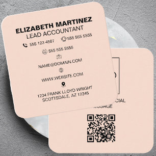 QR Code Front and Back Business Logo Professional Square Business Card
