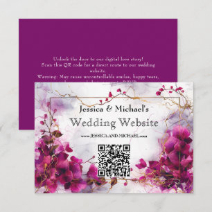 QR code Fuchsia Enchantment: Watercolor  Enclosure Card