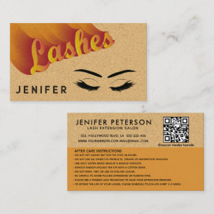 QR code Funky retro pastel lashes after care Business Card