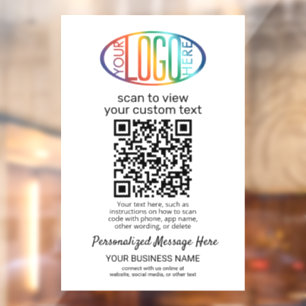 QR Code Generator & Business Logo Modern White Window Cling