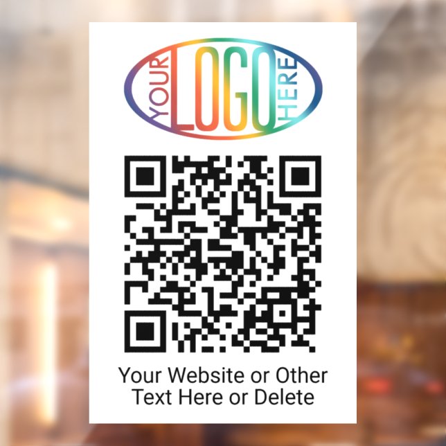 QR Code Generator & Business Logo Simple White Window Cling (Sheet 2)