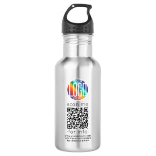 QR Code Generator & Logo Business Website Branded 532 Ml Water Bottle