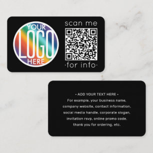 QR Code Generator & Logo Modern Minimalist Black Business Card