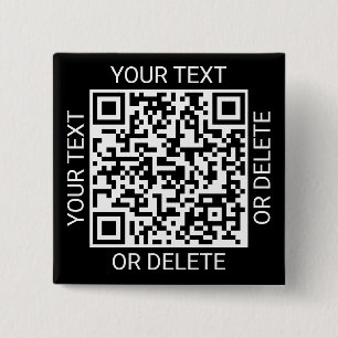 QR Code Generator Promotional Website Modern Black 15 Cm Square Badge