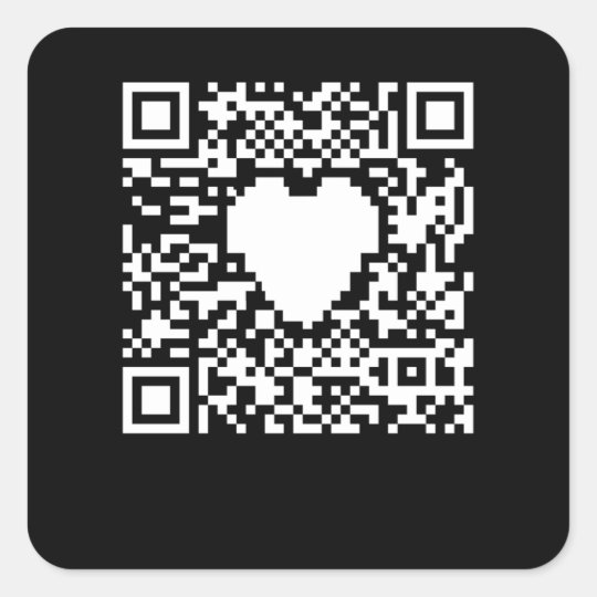 QR code generator with a heart Square Sticker Zazzle.co.uk
