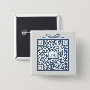 QR Code Gift Box with Initials Registry Cash Fund 15 Cm Square Badge