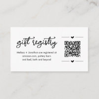 QR Code Gift Registry Card Insert