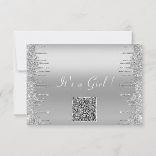 QR Code Glitter Baby Shower Invitation Example